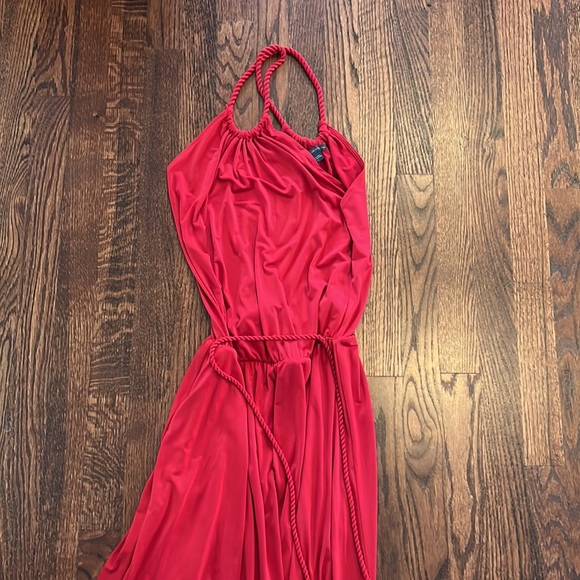 Armani Exchange Red Maxi Dress with Belt - Picture 3 of 4